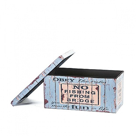 Taburete cu spatiu depozitare, Design, MDF/ Piele ecologica, 100 kg, 76.5 x 38 Old Coffer [3]