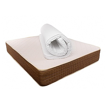 Topper saltea 200x200 Spuma Memory 5cm, fermitate moale, husa fixa matlasata, microfibra, Saltsib [2]