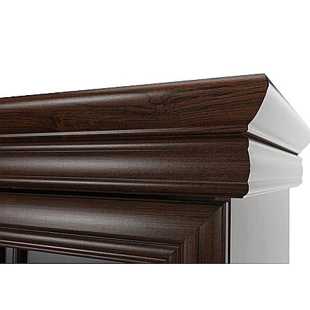 Vitrina living VMW1, 2 usi, 4 polite, Pal melaminat, cu insertii MDF, Nuc [8]