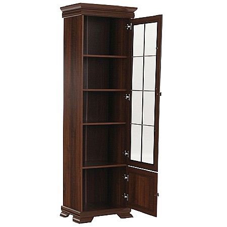 Vitrina living VMW1, 2 usi, 4 polite, Pal melaminat, cu insertii MDF, Nuc [6]