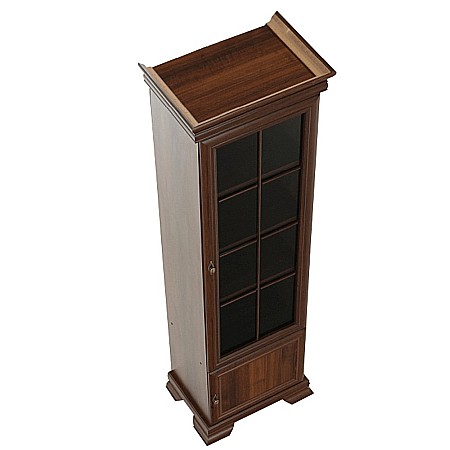 Vitrina living VMW1, 2 usi, 4 polite, Pal melaminat, cu insertii MDF, Nuc [5]