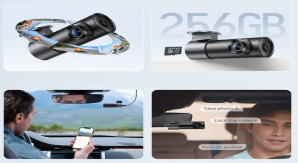 Cameră auto DVR 70mai M310 Plus 3K, Night Vision, G-Senzor, Wi-Fi, 3MP, Negru [6]