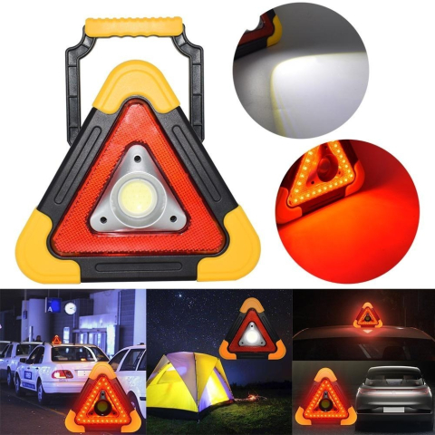 Triunghi SOS Cu Lanterna LED COB , LED Rosu , Incarcare Solara , USB , Acumulator Integrat [2]
