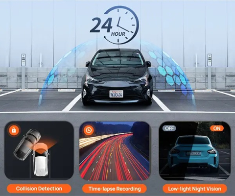 Cameră auto DVR 70mai M310 Plus 3K, Night Vision, G-Senzor, Wi-Fi, 3MP, Negru [3]