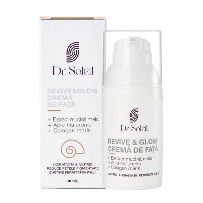 Cremă față cu mucină de melc Revive & Glow, 30 ml, Dr. Soleil [1]