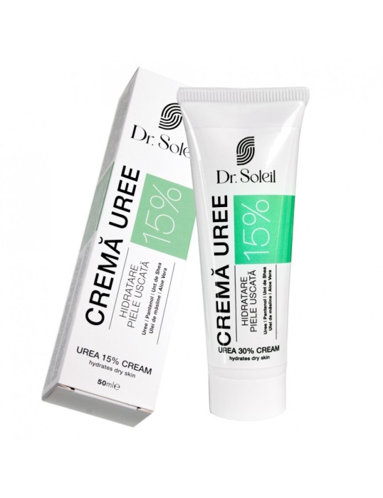 Cremă Uree 15% cu Pantenol, Unt de Shea, Ulei de Măsline și Aloe Vera, 50 ml, Dr. Soleil [1]