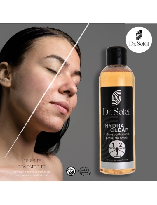 Loțiune purificatoare ten acneic Hydra Clear, 200 ml, Dr. Soleil [2]