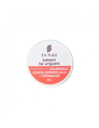 Ingrijire Corp - Balsam tip unguent cu extracte de Gălbenele, Coada Șoricelului și Tătăneasă, 20 g, Dr. Soleil