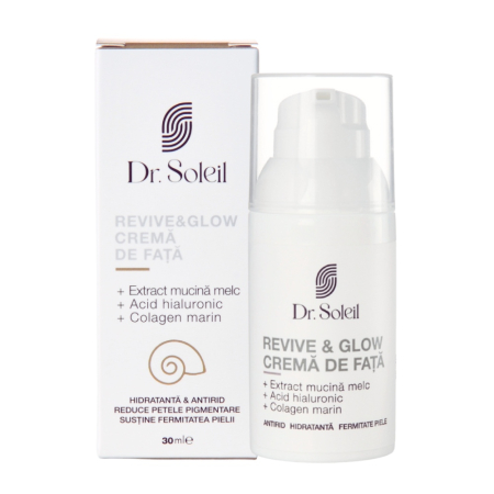 Ingrijire Ten - Cremă față cu mucină de melc Revive & Glow, 30 ml, Dr. Soleil