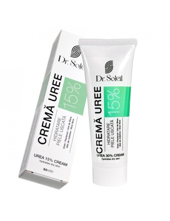 Ingrijire Maini si Picioare - Cremă Uree 15% cu Pantenol, Unt de Shea, Ulei de Măsline și Aloe Vera, 50 ml, Dr. Soleil