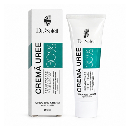 Cremă Uree 30% cu Unt de Shea, Ulei de Măsline, Aloe Vera și Extract de Lavandă, 50 ml, Dr. Soleil