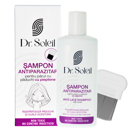 Șampon păr cu păduchi cu pieptene, 200 ml, Dr. Soleil [1]