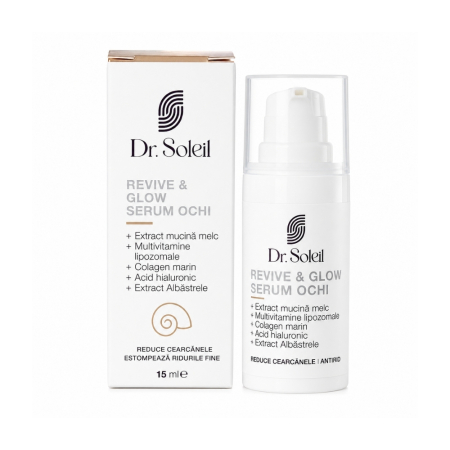 Ingrijire Ten - Serum ochi cu mucină de melc Revive & Glow, 15 ml, Dr. Soleil