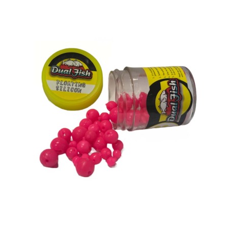 Viermi, rame și biluțe silicon - Bile artificiale (silicon) , culoare roz fluo, Dual Fish