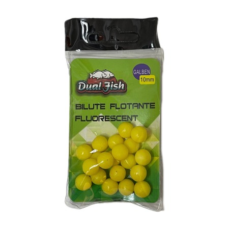 Momeala silicon - BILUTE FLOTANTE FLUORESCENTE PENTRU PESCUIT, DIMENSIUNE 10 MM, DUAL FISH