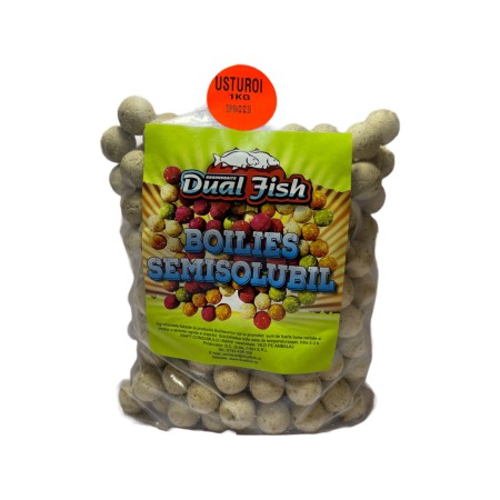 Semisolubil - Boilies Semisolubil 20 mm, aroma de USTUROI,  1 kg, Dual Fish