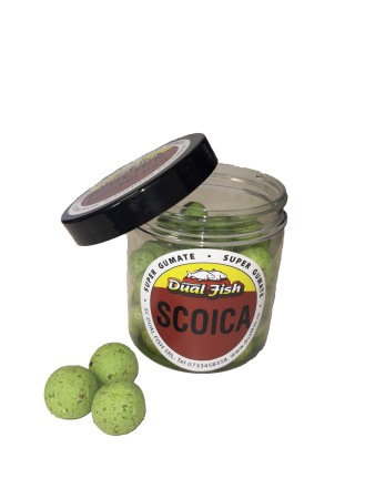 Boilies - Boilies Semisolubil dipuit  15mm si 20 mm, aroma de SCOICA, 130 gr, Dual Fish