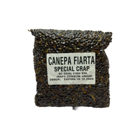 Canepa, cauciuc crap, spărtură - Canepa boabe prefiarta si incoltita pentru pescuit, 200 gr, Dual Fish