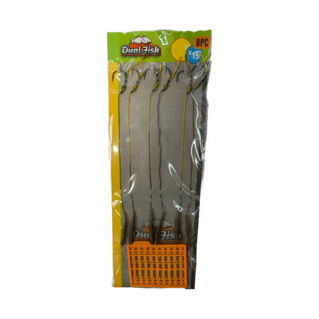 Carlige legate feeder - Carlige legate cu opritori, pentru pescuit, dimensiunea 2, Dual Fish