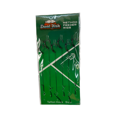 Carlige legate feeder - Carlige legate method feeder cu spin, pentru pescuit, dimensiunea 6, Dual Fish