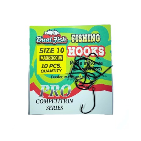 Carlige legate feeder - Carlige NR 10, COD MARUSEIGO, 10 bucati /plic, Dual Fish