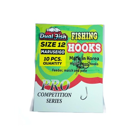 Carlige legate feeder - Carlige NR 12, COD MARUSEIGO, 10 bucati /plic, Dual Fish