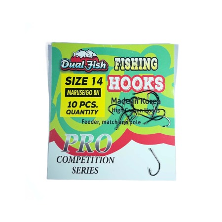 Carlige legate feeder - Carlige NR 14, COD MARUSEIGO, 10 bucati /plic, Dual Fish