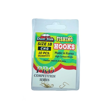 Accesorii pescuit stationar - Carlige NR 18, COD CHG, 10 bucati /plic, Dual Fish