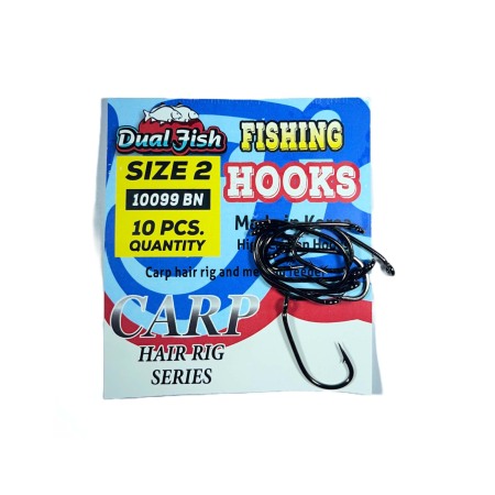 Accesorii monturi crap - Carlige NR 2, COD 10099, 10 bucati /plic, Dual Fish