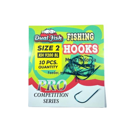 Accesorii pescuit stationar - Carlige NR 2, COD 9200 BL, 10 bucati /plic, Dual Fish