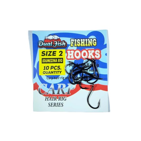 Carlige crap - Carlige NR 2, COD IDUMEZINA RIG, 10 bucati /plic, Dual Fish