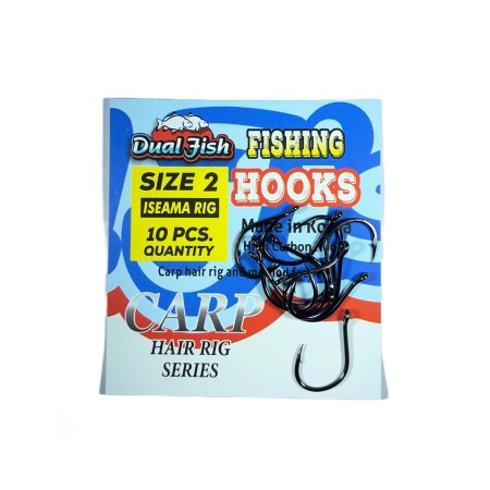 Carlige crap - Carlige NR 2, COD ISEAMA RIG, 10 bucati /plic, Dual Fish
