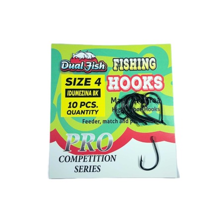 Accesorii pescuit stationar - Carlige NR 4, COD IDUMEZINA BK, 10 bucati /plic, Dual Fish