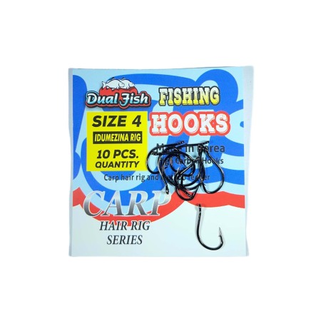 Carlige crap - Carlige NR 4, COD IDUMEZINA RIG, 10 bucati /plic, Dual Fish