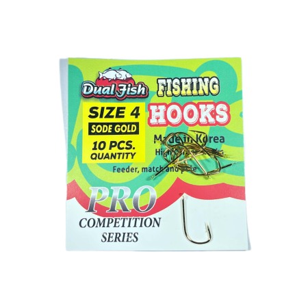 Accesorii pescuit stationar - Carlige NR 4, COD SODE GOLD, 10 bucati /plic, Dual Fish