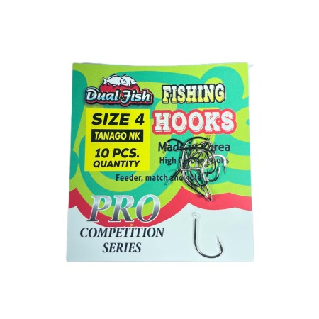 Accesorii pescuit stationar - Carlige NR 4, COD TANAGO NK, 10 bucati /plic, Dual Fish
