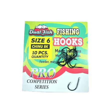 Accesorii pescuit stationar - Carlige NR 6, COD CHINU BK, 10 bucati /plic, Dual Fish