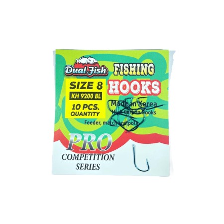 Carlige legate feeder - Carlige NR 8, COD 9200 BL, 10 bucati /plic, Dual Fish