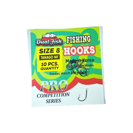 Carlige legate feeder - Carlige NR 8, COD TANAGO NK, 10 bucati /plic, Dual Fish