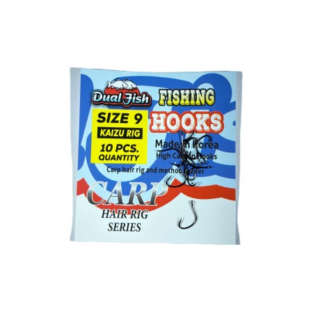 Pescuit la crap - Carlige NR 9, COD KAIZU RIG, 10 bucati /plic, Dual Fish