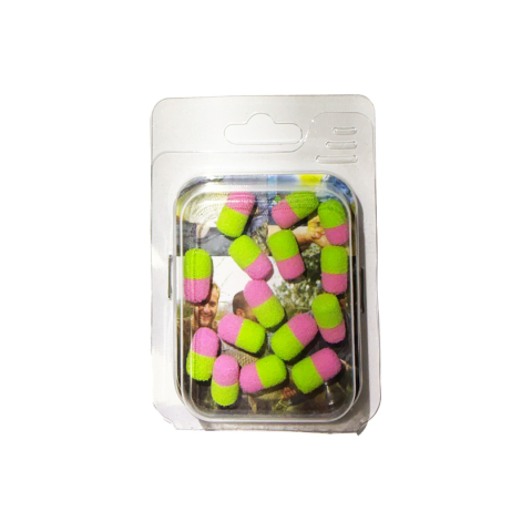 Boilies Juice - Dumbell din spuma flotantă, roz+verde, 10mm, Dual Fish