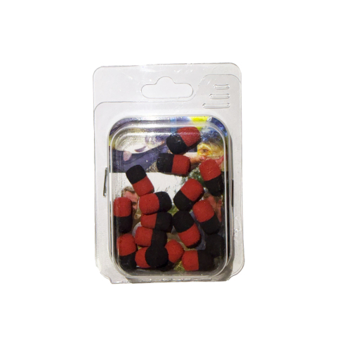 Boilies Juice - Dumbell din spuma flotantă, roșu+negru, 10mm, Dual Fish