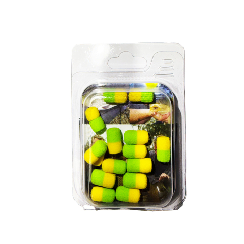 Boilies Juice - Dumbell din spuma flotantă, verde+galben, 10mm, Dual Fish