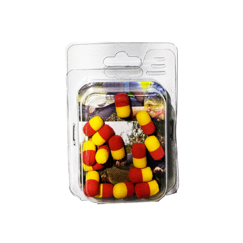 Boilies Juice - Dumbell din spuma flotantă, roșu+galben, 10mm, Dual Fish