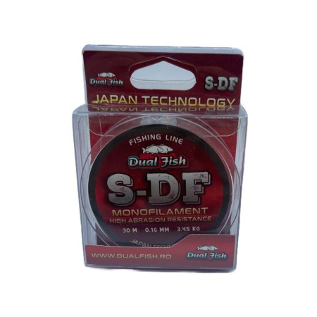 Pescuit la crap - Fir MONOFILAMENT S-DF, 30 m, grosime de 0,16 mm, rezistenta 3,45 kg, Dual Fish
