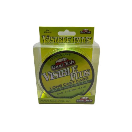 Fire crap - Fir MONOFILAMENT, VIZIBLE PLUS GALBEN FLUO, 300 m, grosime de 030 mm, rezistenta 14,6 kg, Dual Fish