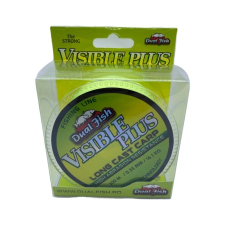 Fire crap - Fir MONOFILAMENT, VIZIBLE PLUS GALBEN FLUO, 300 m, grosime de 035 mm, rezistenta 16,1 kg, Dual Fish