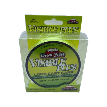 Fire crap - Fir MONOFILAMENT, VIZIBLE PLUS GALBEN FLUO, 300 m, grosime de 040 mm, rezistenta 18,4 kg, Dual Fish