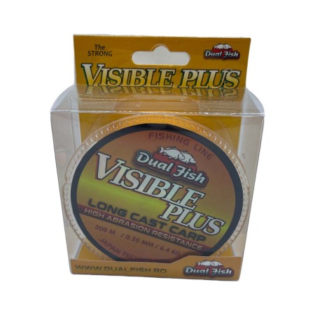 Fire crap - Fir MONOFILAMENT, VIZIBLE PLUS ORANGE FLUO, 300 m, grosime de 020 mm, rezistenta 6,4 kg, Dual Fish