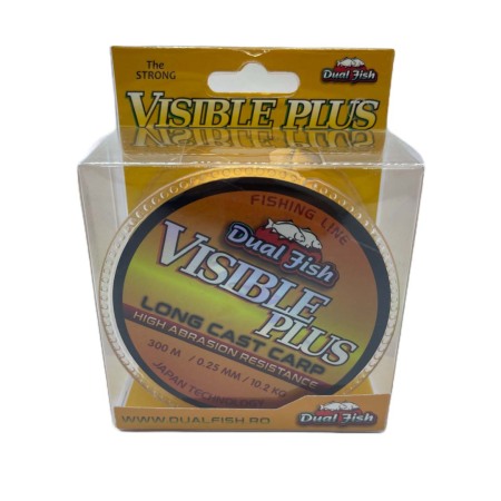 Fire crap - Fir MONOFILAMENT, VIZIBLE PLUS ORANGE FLUO, 300 m, grosime de 025 mm, rezistenta 10,2 kg, Dual Fish